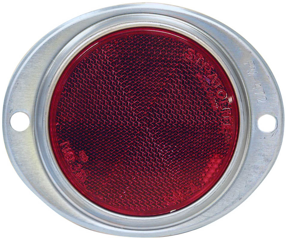 Peterson Manufacturing Reflector, Red Lens, 3 in Round, Aluminum Housing - V472R