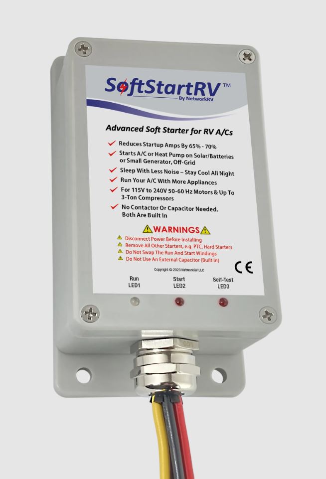 SoftStartRV Air Conditioner Compressor Soft Starter, 2.9 in Width x 5.6 in Height x 2 in Depth Overall Dimension - SSRV3T3