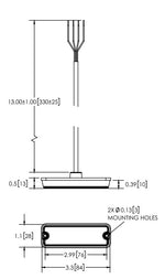 Ecco Electronic Warning Light, ED3511 Series, 3.3 in Length x 1.1 in Width x 0.5 in Height, Amber LED - ED3511A