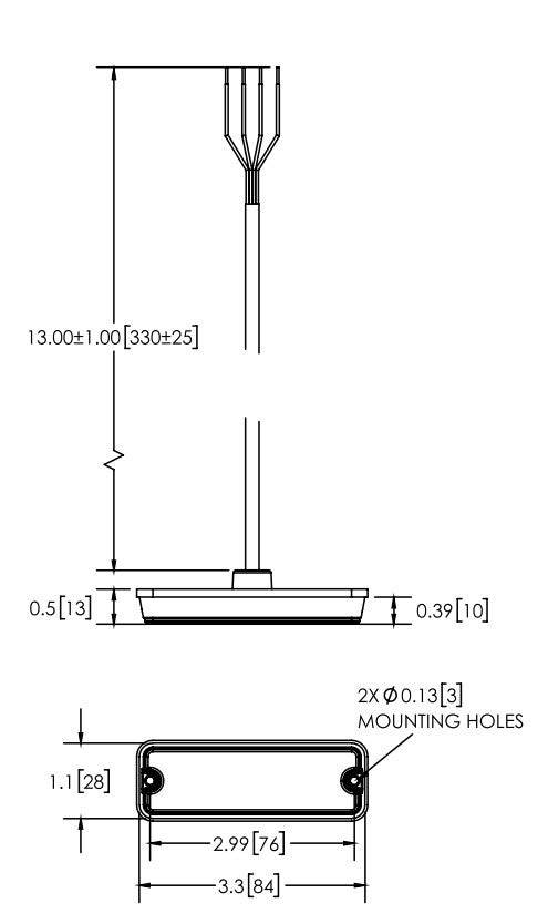 Ecco Electronic Warning Light, ED3511 Series, 3.3 in Length x 1.1 in Width x 0.5 in Height, Amber LED - ED3511A