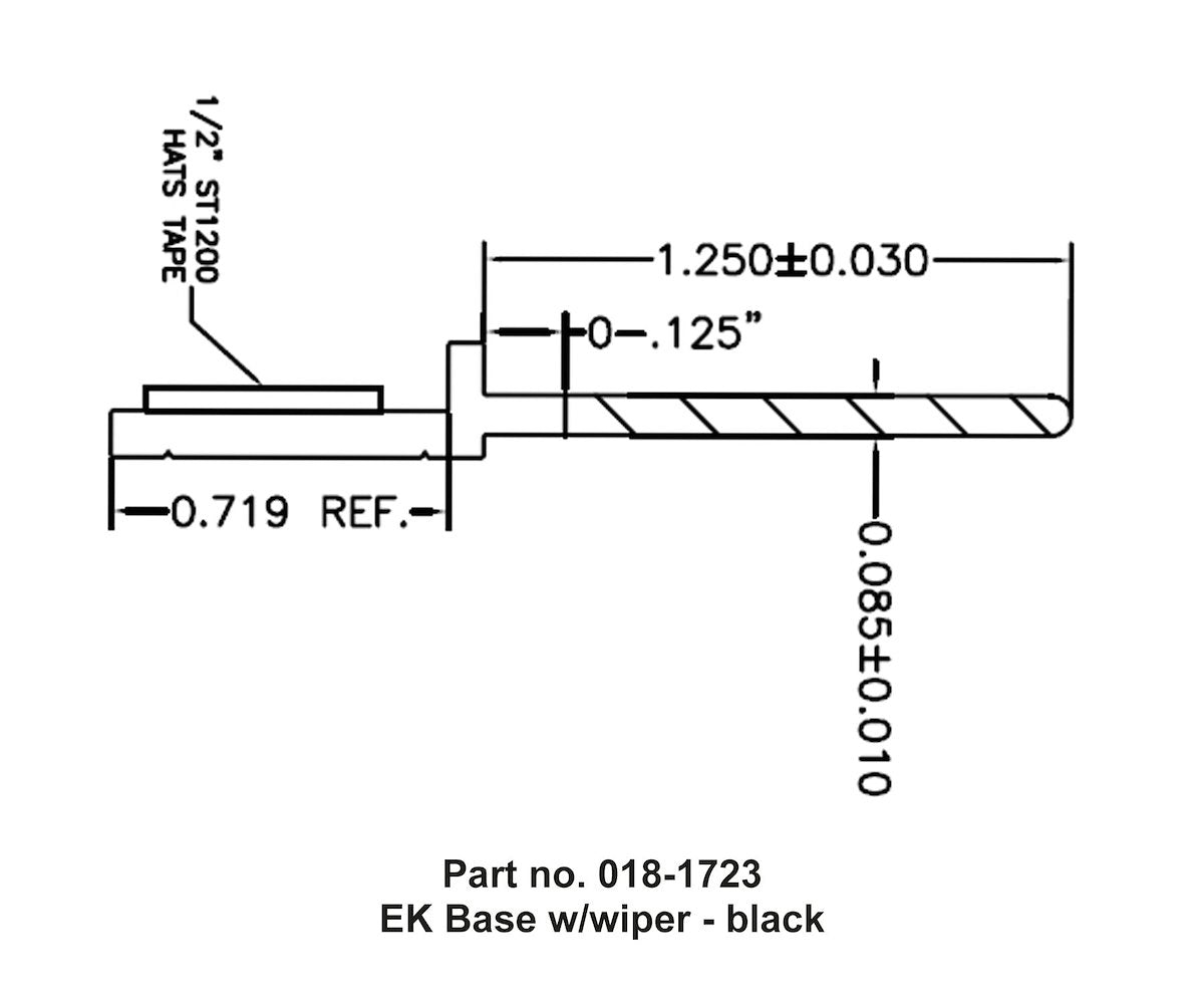 AP Products Slide Out Seal, EK Base Seal With 1-1/4 in Wiper, 1/4 in Thickness x 2 in Width x 35 ft Length, Black - 018-1723