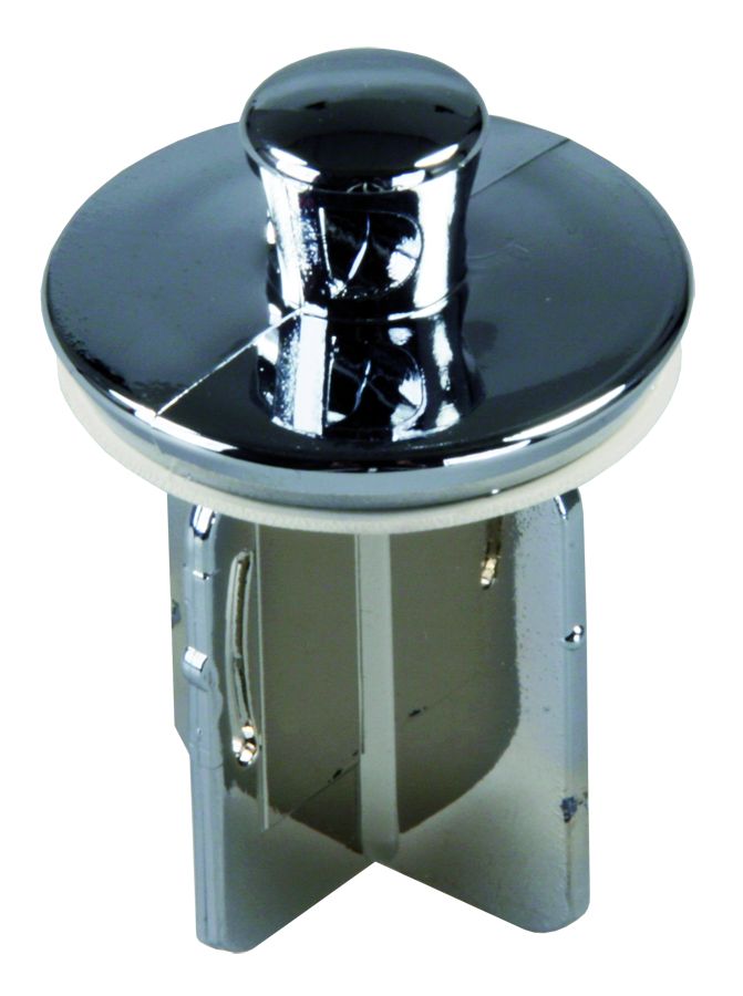 JR Products Sink Drain Stopper, 1-1/4 in, 4 Flat Plastic Stem, Chrome Plated - 95245