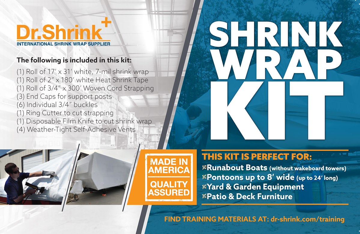 Dr Shrink Boat Shrink Wrap Kit, For Runabouts And Pontoon Boats Up To 24 ft - DS-SWK