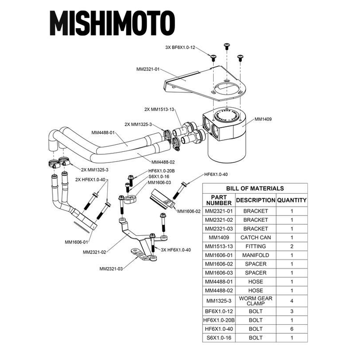 Mishimoto Engine Oil Catch Can Kit MMBCC-F2D-17BE product image 7