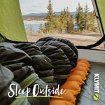Klymit Sleeping Pad, 72 in Length x 23 in Width x 2-1/2 in Height Inflated Regular, 30D Polyester Fabric, 20 oz Weight - 06I2OR03C