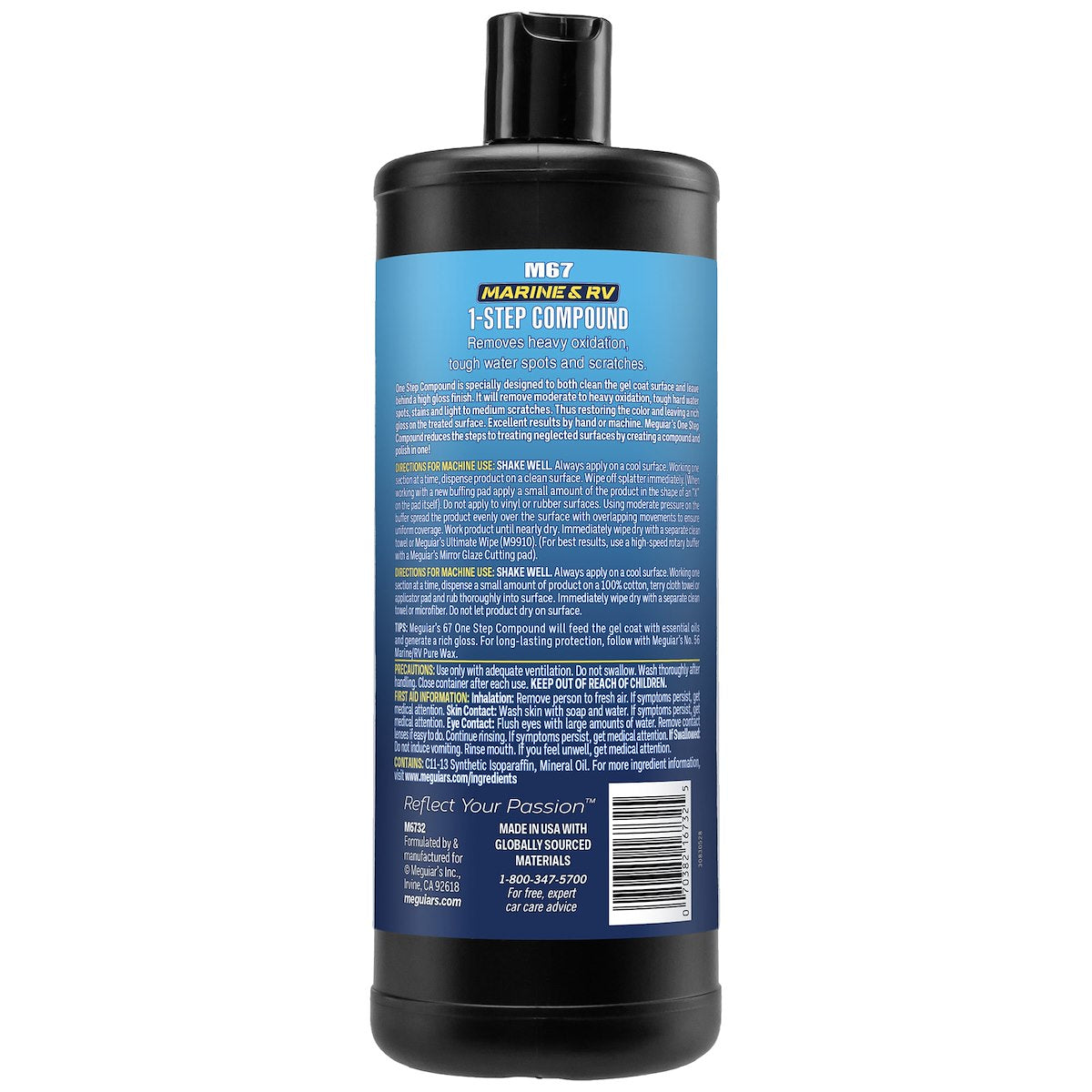 Meguiars Polishing Compound, White, 32 oz Bottle - M6732