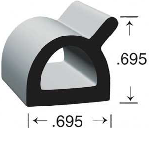 Clean Seal Slide Out Seal, 0.695 in Width x 0.695 in Thickness x 50 ft Length, Black - 5036H2-50