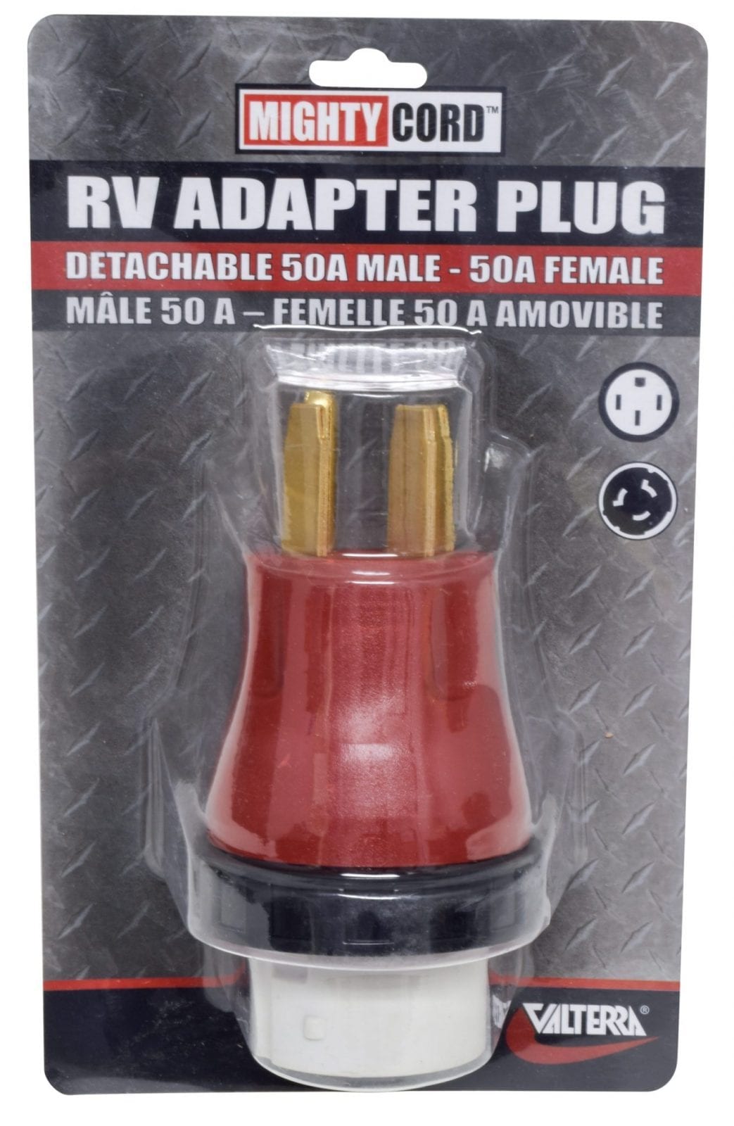 Valterra Power Cord Adapter, 50 amp Male To 50 Female, 50 amp - A10-5050DAVP