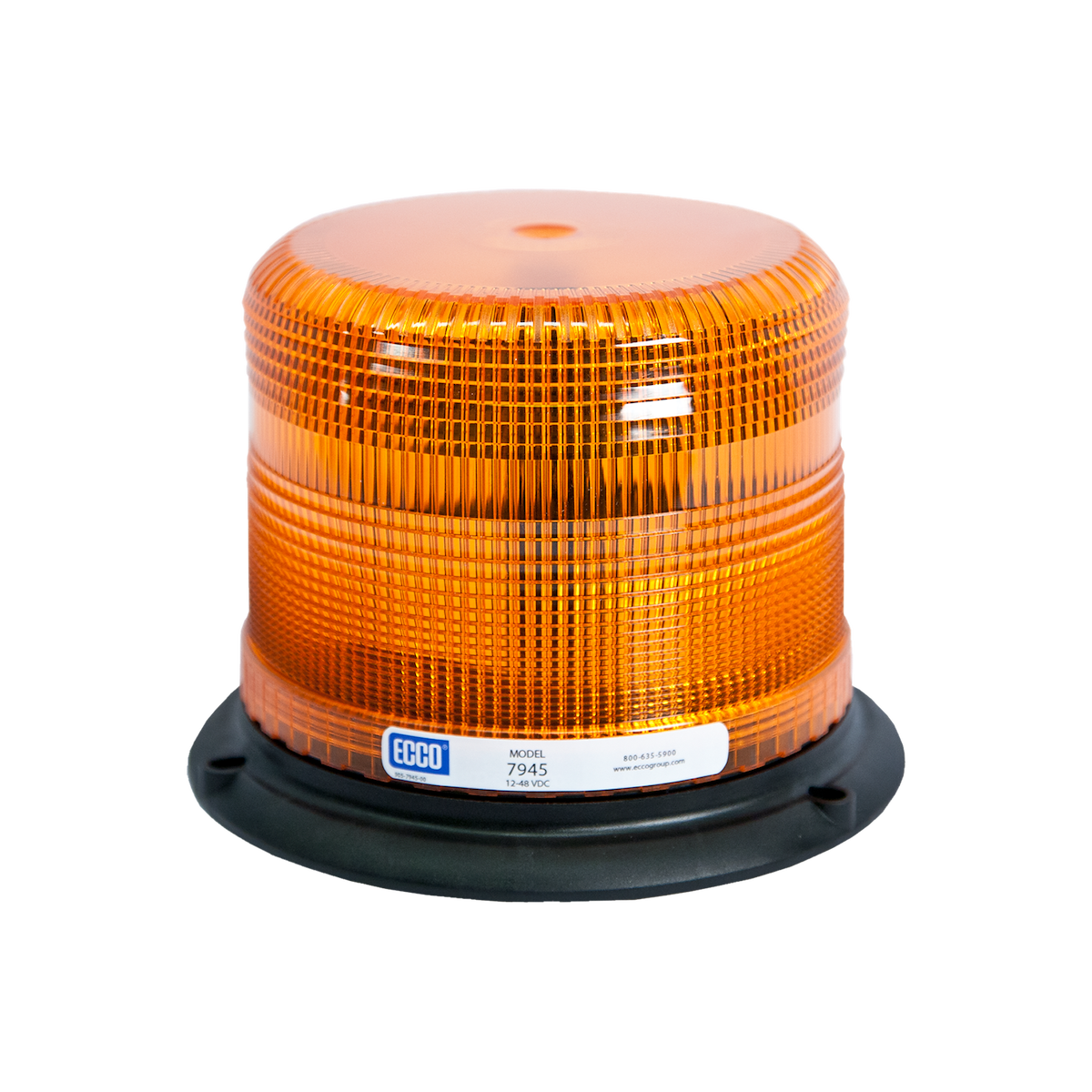 Ecco Electronic Warning Light, 6-1/2 in Diameter x 4.9 in Height, 3 Bolt Flange/1Inch Pipe Mount, Clear LED - 7945A