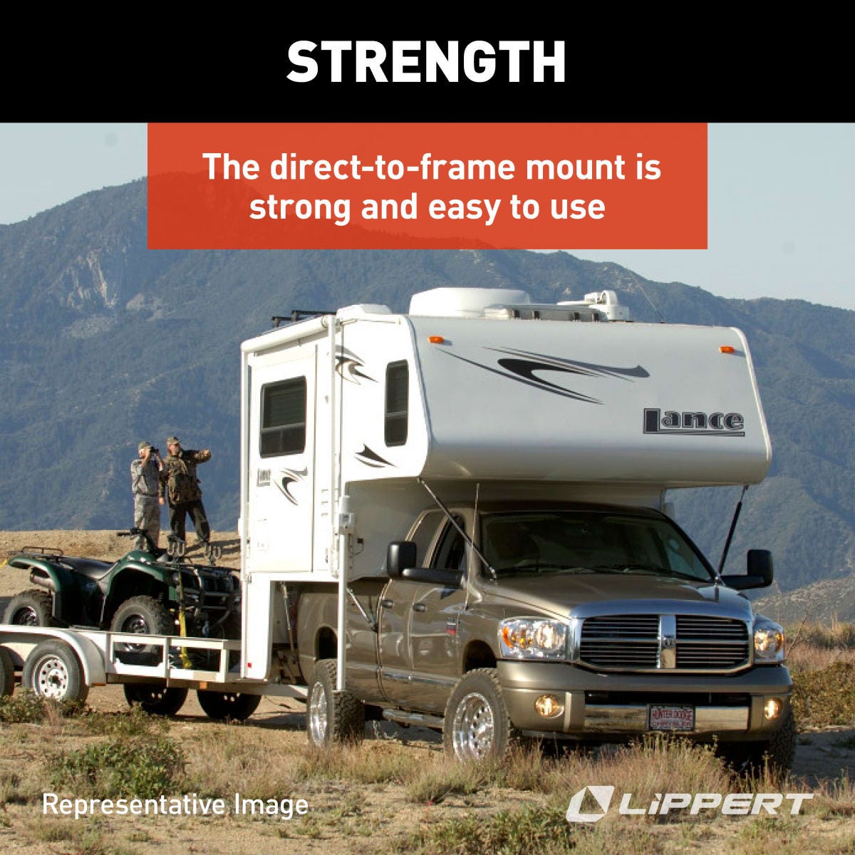 Lippert Camper Tie Down, FT-UT9, Steel, Set of 2 - 182910