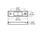 Peterson Manufacturing Side Marker Light Mounting Base, Use With 161 Series LED Light, 4.12 in Length x 1.12 in Width - 154-09K