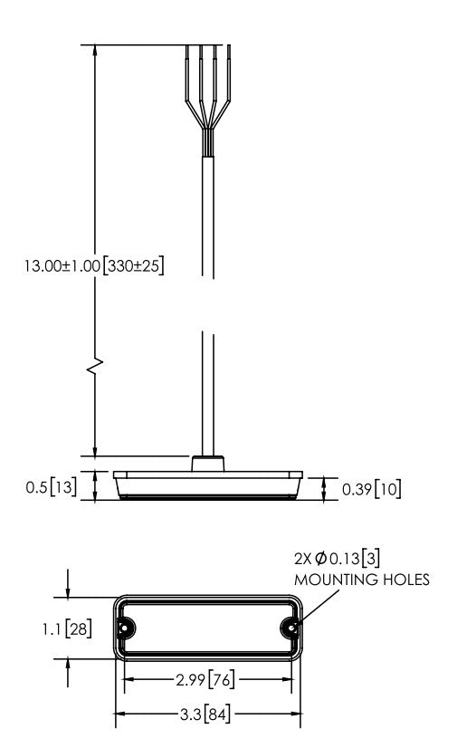 Ecco Electronic Warning Light, ED3511 Series, 3.3 in Length x 1.1 in Width x 0.5 in Height, White LED - ED3511W