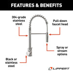 Lippert Faucet, Stainless Steel - 719323