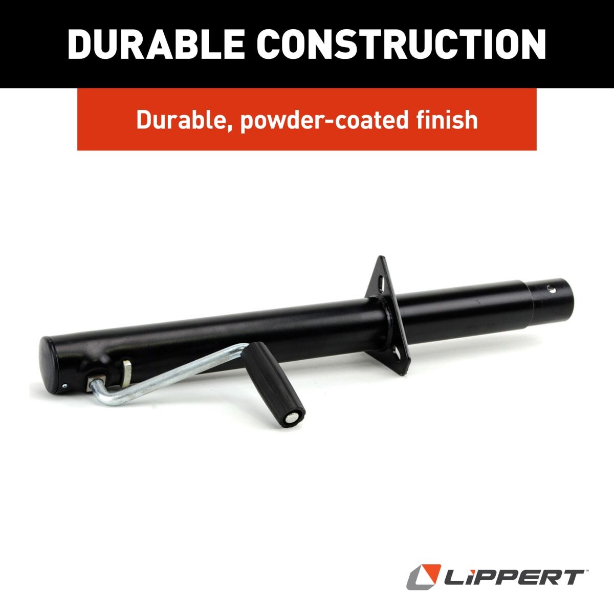 Lippert Trailer Tongue Jack, 2000 lb Capacity, 14-3/4 in Travel, Black - 285420