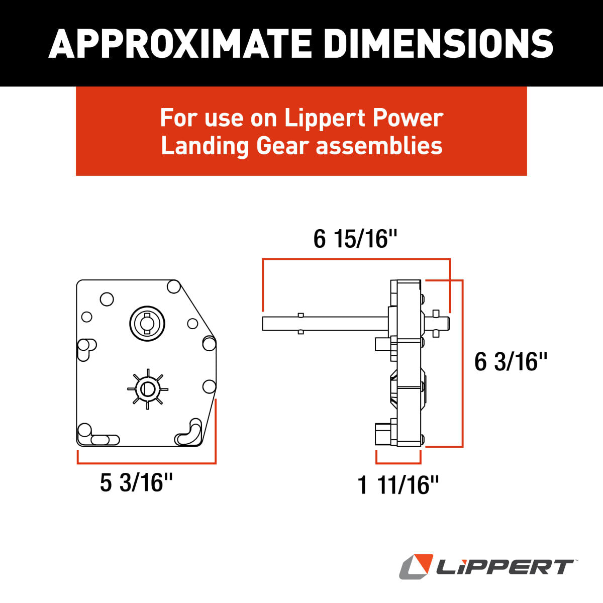 Lippert Trailer Landing Gear Gear Box, Aluminum - 276602