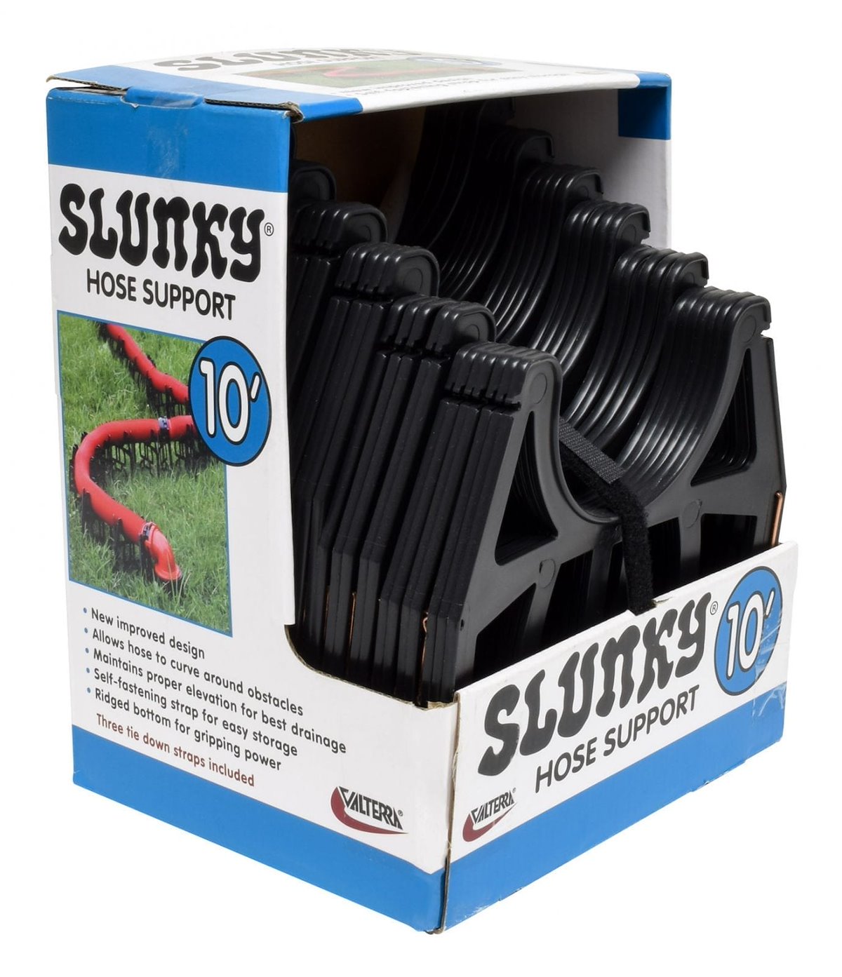 Valterra Sewer Hose Support, 10 ft Length, 4-1/2 in Sewer End Height x 7-1/4 in RV End Height, Black - S1000