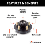 Lippert Trailer Brake Hub Assembly, 3500 lb Capacity, 5 x 4-1/2 in Diameter Bolt Pattern, 1/2 in Stud Diameter - 122098