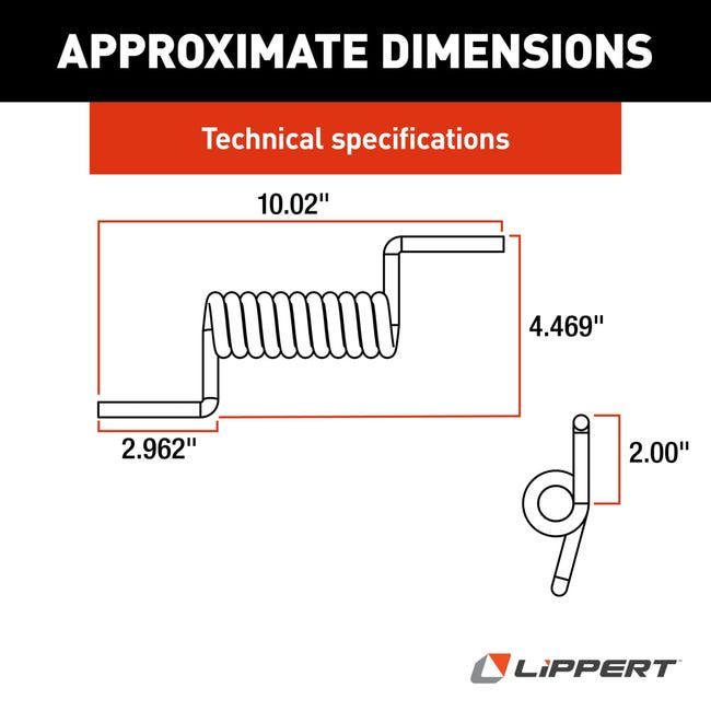 Lippert Trailer Ramp Door Spring, Black - 173067