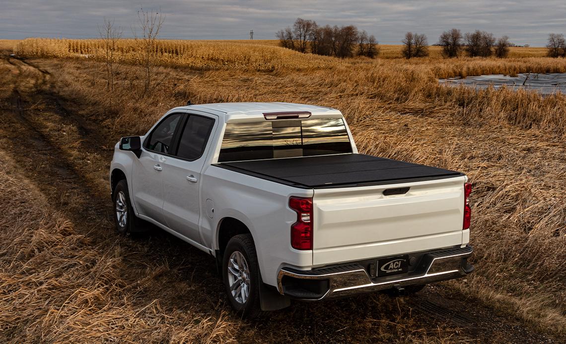ACCESS Covers Tonneau Cover, 2 Folds/3 Panels, Black Urethane Finish, Aluminum - B3010049