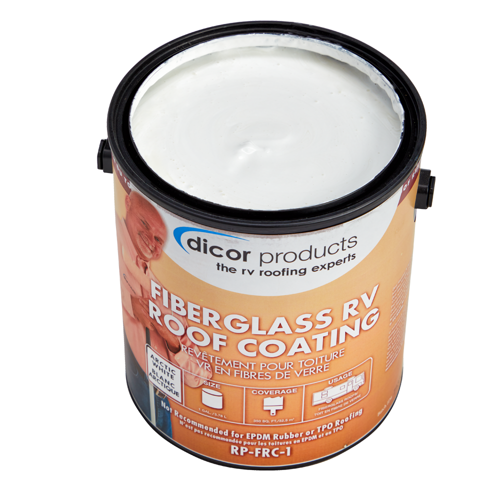 Dicor Corp. Roof Coating, 350 Square ft, White, 1 gal Can - RP-FRC-1