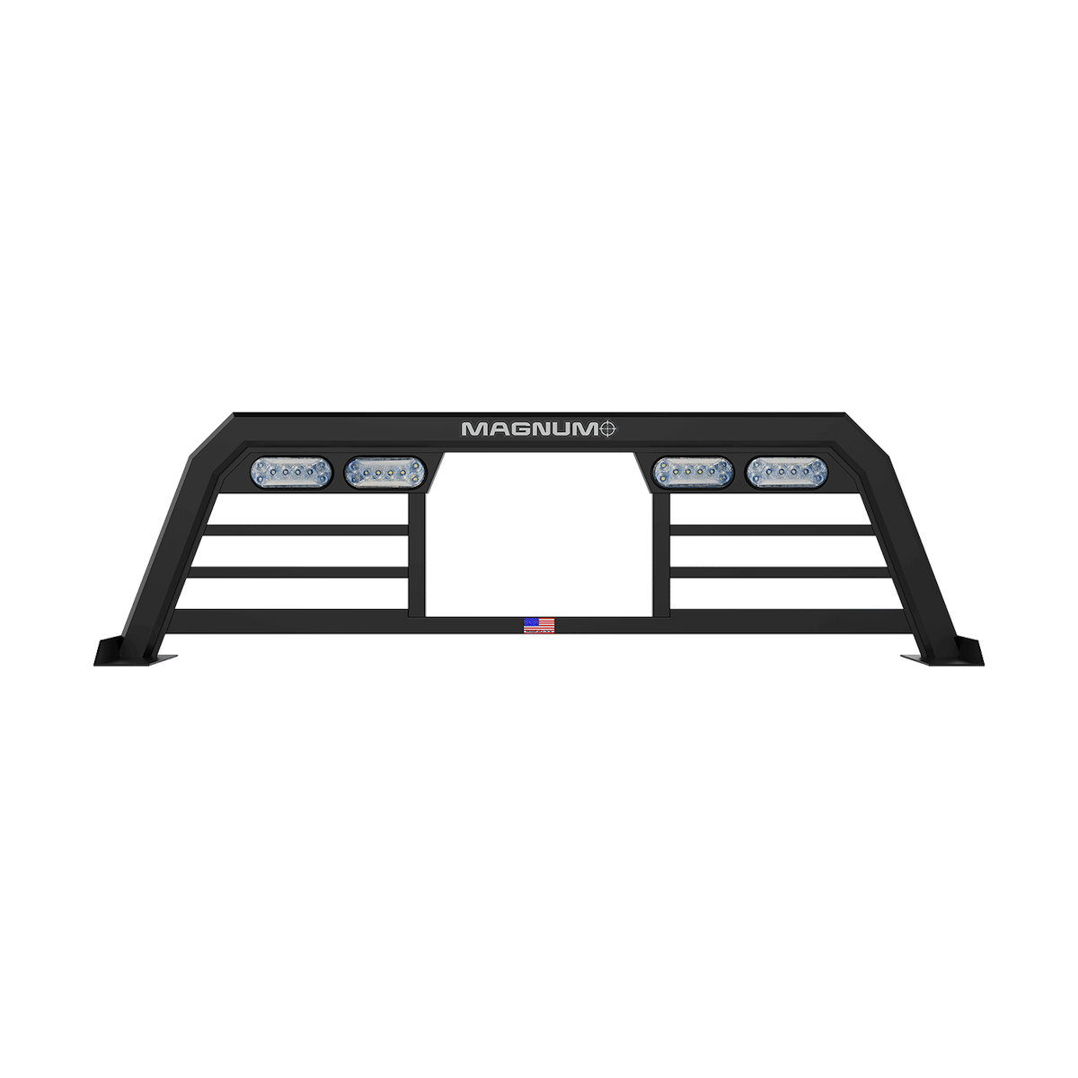Magnum Truck Racks Headache Rack, Louvered With Window Cutout, Matte Black, Aluminum - 223LPBRP1NB