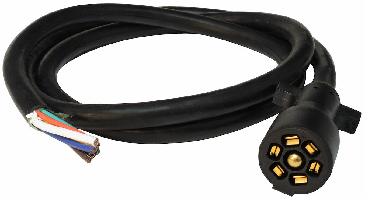 Valterra Trailer Wiring Connector, 7-Way, 6 ft Lead Wire Length - A10-7W6