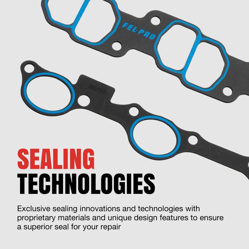 Fel-Pro Intake Manifold Gasket, 1.08 in X 2.11 in Port Size, 0.120 in Thick - 1255