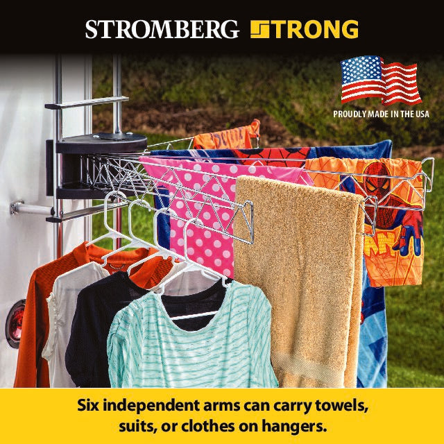 Stromberg Carlson Clothes Line, 35 in Of Line Space, Chrome Plated, Supports 10 lb Per Arm And 60 lb Maximum Load - CL-35