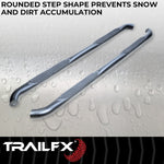 TrailFX Nerf Bar, 3 in Round Bent 90 degree, Black, Steel - A0055T