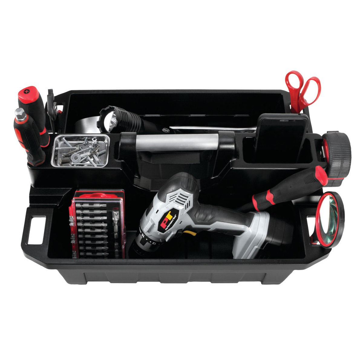 Performance Tool Tool Tray, With 2 Caddy Compartments, Anodized Aluminum Handle - W88995