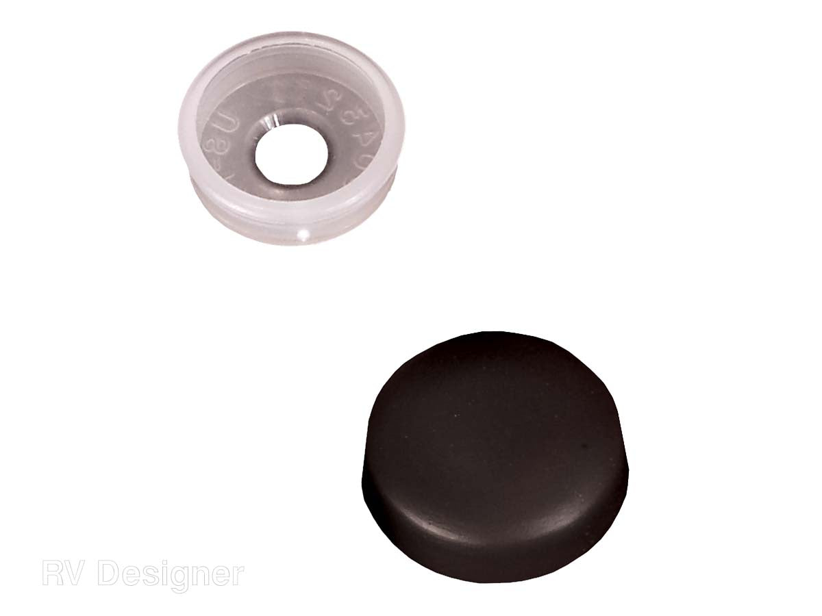 RV Designer Screw Cover, Fits Screws Up To #12 And Bolts Up To 1/4 in, Black, Set Of 14 - H603