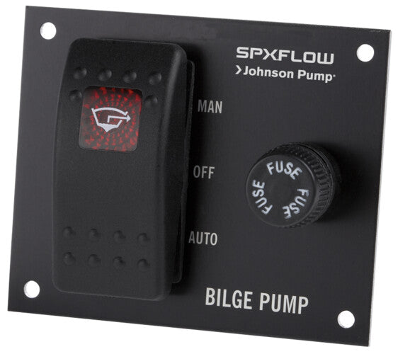Johnson Pumps Bilge Pump Switch, 3-Way On/Off Switch, 12 V, Matte Black Finish - 82044