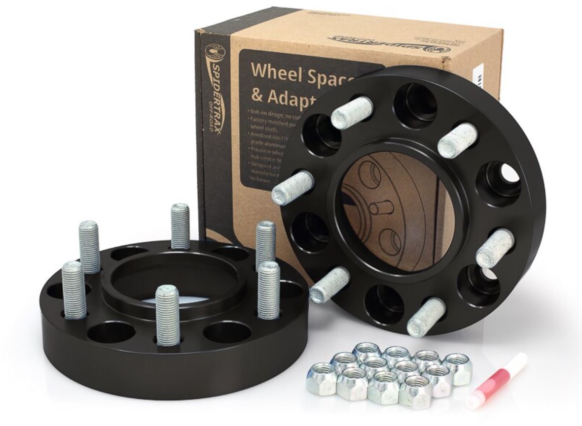 Spidertrax Wheel Spacer, 6 x 139.7 Millimeter/6 x 5.50 in Bolt Pattern, 31.75 Millimeter/1-1/4 in Thickness, Anodized Black, Set Of 2 - WHS036K