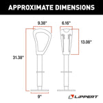 Lippert Trailer Tongue Jack, 3500 lb Capacity, 18 in Stroke, Black - 643589