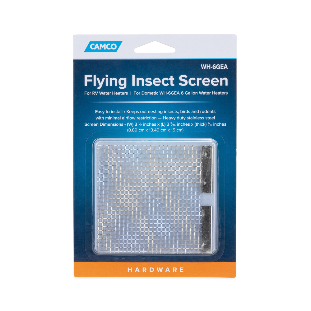 Camco Bug Screen - RV Appliance, For Use With Dometic WH-6GEA 6 gal With Flush Mount Door, 3-1/2 in Length x 3-5/16 in Width x 1/16 in Depth - 42169