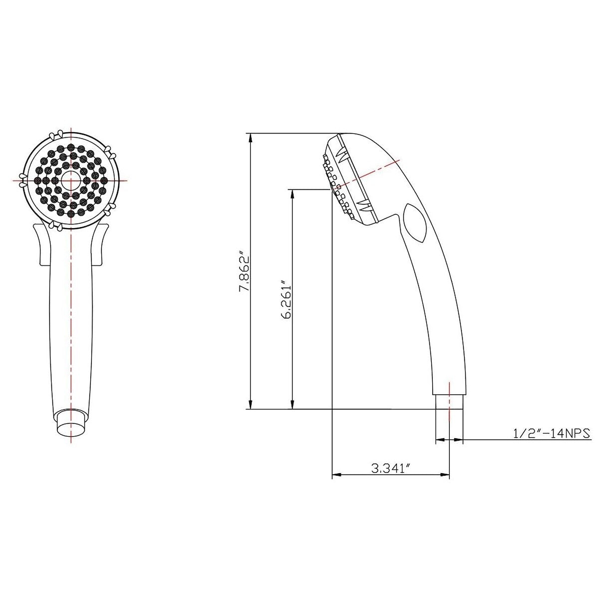 Dura Faucet Shower Head, White - DF-SA400-WT