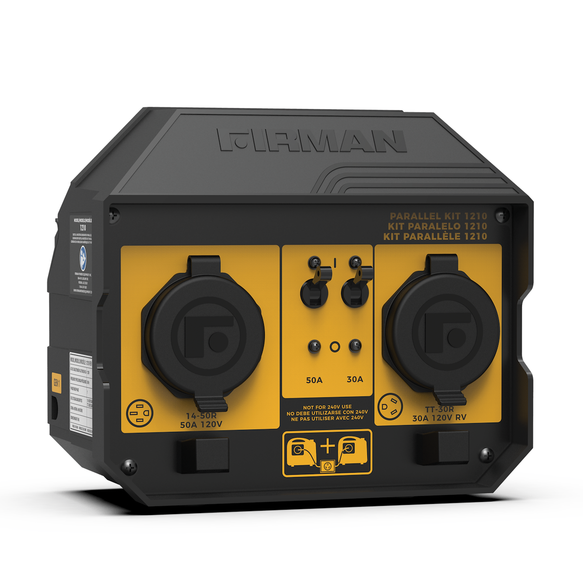 Firman Generator Parallel Kit, Use To Combine The Power Of Two 2100/3300 Watt Inverter Generator, 50/30 amp, LED Panel - 1210