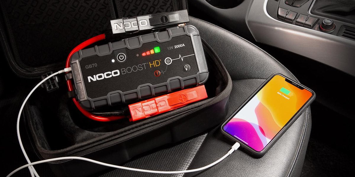 NOCO Battery Jump Starter, 56 Watt Hours Capacity Lithium-Ion Battery, 2000 Peak amp, Up To 40 Jump Starts Per Charge - GB70