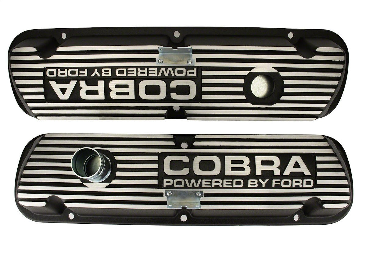 Ford Performance Valve Cover, Black Satin, Die-Cast Aluminum, Set of 2 - M-6582-A