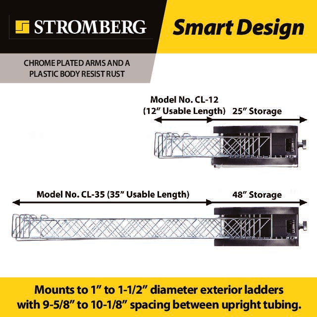 Stromberg Carlson Clothes Line, 35 in Of Line Space, Chrome Plated, Supports 10 lb Per Arm And 60 lb Maximum Load - CL-35