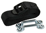 JR Products Battery Box Strap, 54 in Length, Black, With Chrome Plated Hardware - 17544