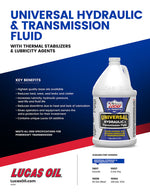 Lucas Oil Hydraulic Fluid, 1 gal Jug - 10017