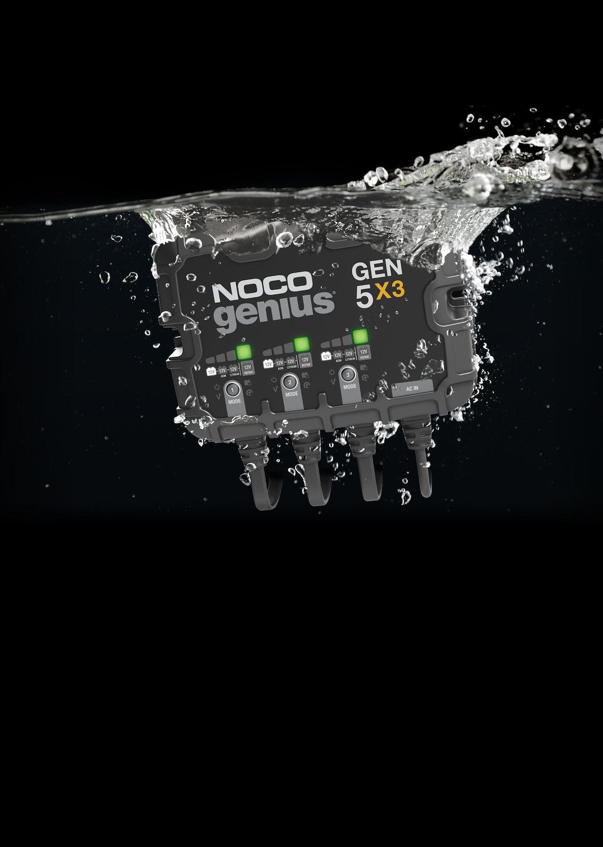 NOCO Battery Charger, For 12 V Batteries, 3 Bank Onboard Charger/5 amp Per Bank, 120 To 240 V AC/50 To 60 Hz - GEN5X3