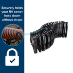 Camco Sewer Hose Support, Holds 30 ft Hose, Black - 43061