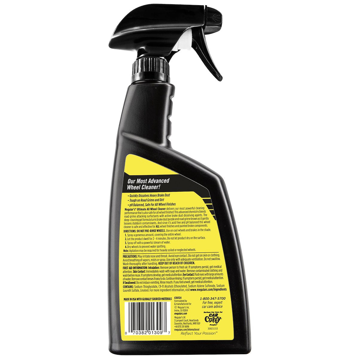 Meguiars Wheel Cleaner, 24 oz Spray Bottle - G180124