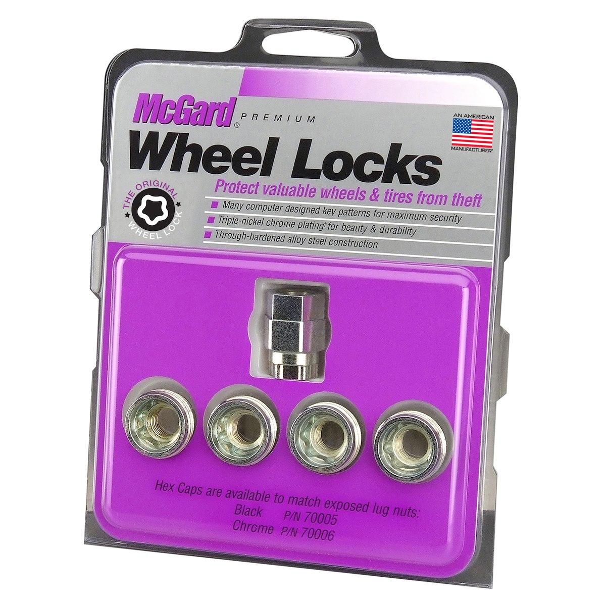 McGard Wheel Access Wheel Lock, 12 Millimeter X 1.5 Thread Size, Open End Lug Use With Steel/Aluminum Wheels, Steel, Pack of 4 - 24012