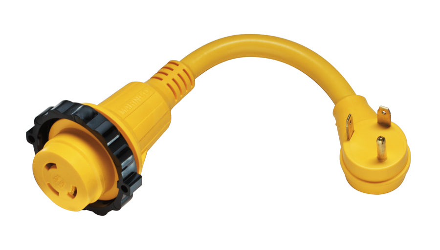 Marinco Power Cord Adapter, For Providing 30 amp To RV From 30 amp Standard Power Outlet, 1 ft Length - 1PCMRV