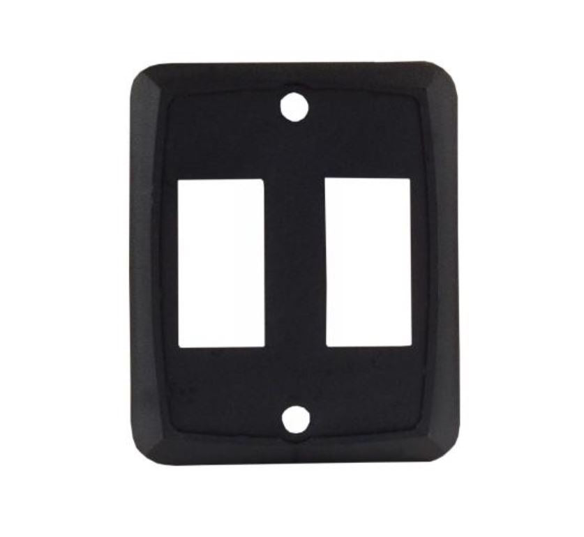 JR Products Multi Purpose Switch Faceplate, 1.125 in x 0.550 in (Switch Cutout), 2.750 in x 2.250 in (Outside Dimension), Black - 12885