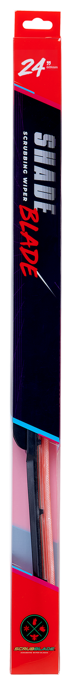 Scrubblade Windshield Wiper Blade, 24 in Length, Rad Red, Ceramic Coated Silicone Blade - CBR2400
