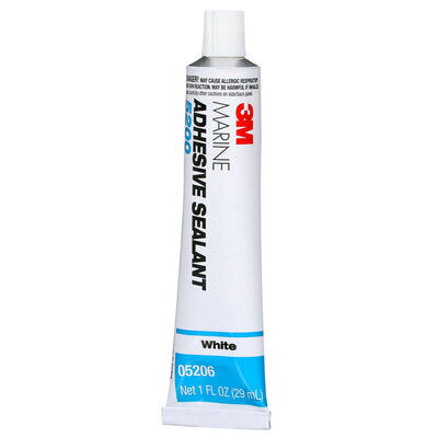 3M Adhesive Sealant, 3M 5200, 1 oz Tube, White - 05206